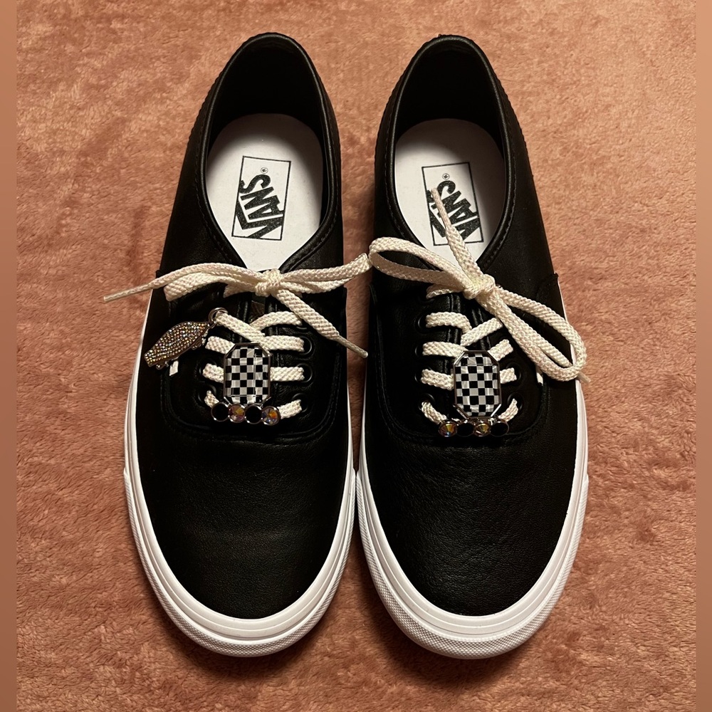 Black leather vans size 9.5